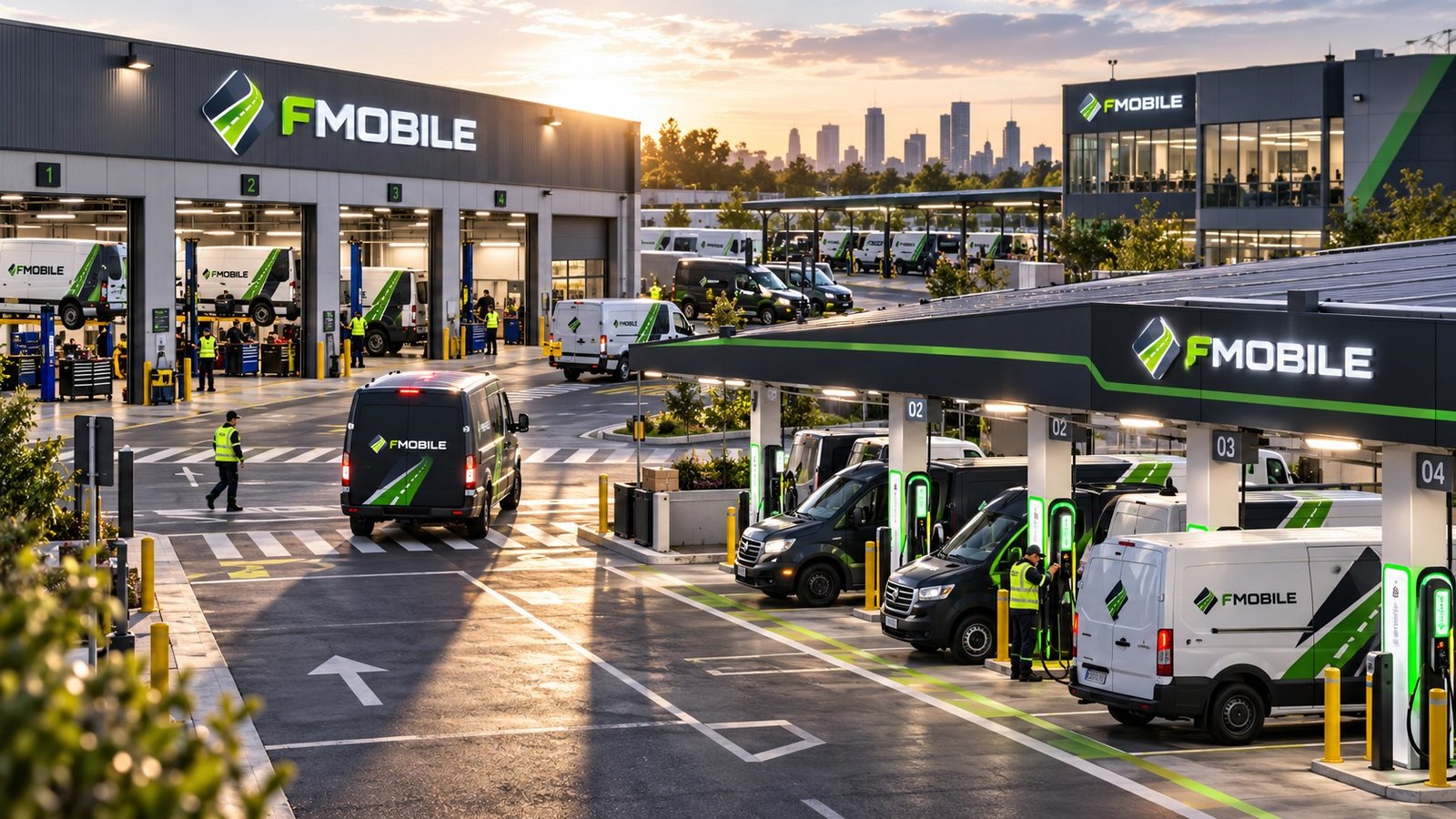 Illustrative aerial FMobile fleet hub